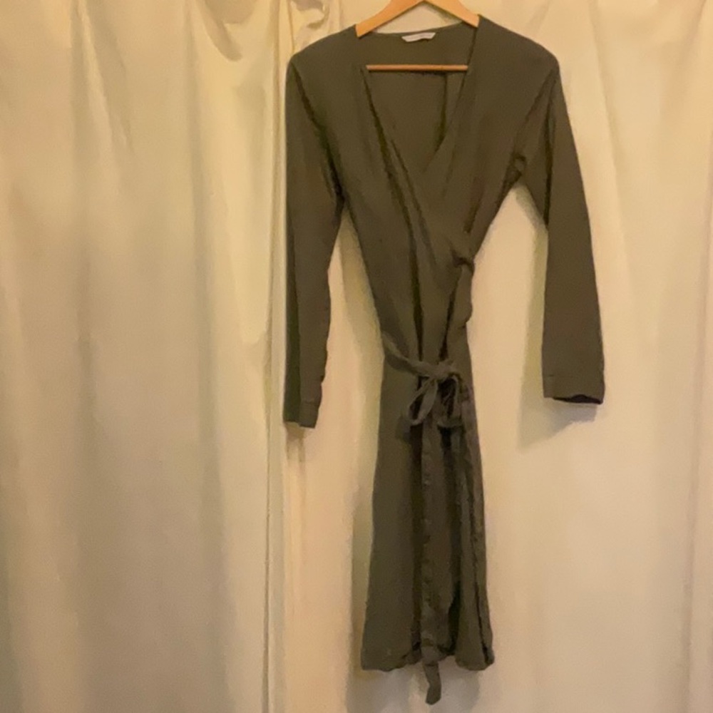 Olive Green Wrap Dress